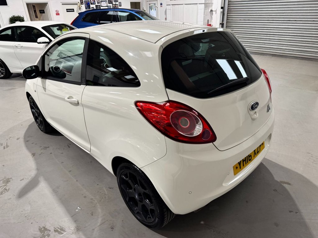 USED 2016 16 FORD KA 1.2 Zetec White Edition Hatchback 3dr Petrol Manual Euro 6 (s/s) (69 ps) BLACK ALLOYS+ B/TOOTH+PRIVACY