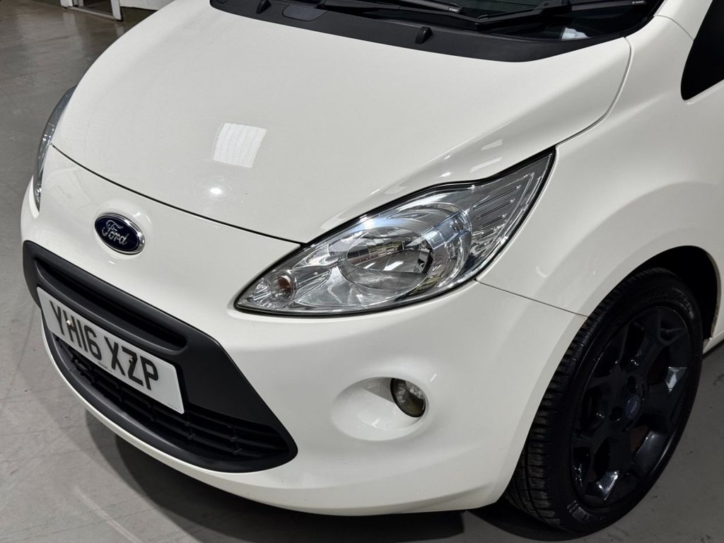 USED 2016 16 FORD KA 1.2 Zetec White Edition Hatchback 3dr Petrol Manual Euro 6 (s/s) (69 ps) BLACK ALLOYS+ B/TOOTH+PRIVACY
