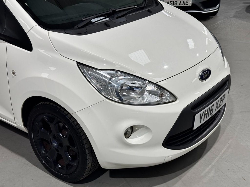 USED 2016 16 FORD KA 1.2 Zetec White Edition Hatchback 3dr Petrol Manual Euro 6 (s/s) (69 ps) BLACK ALLOYS+ B/TOOTH+PRIVACY