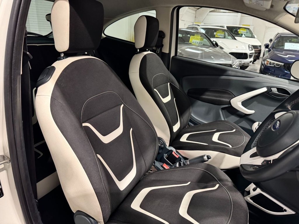 USED 2016 16 FORD KA 1.2 Zetec White Edition Hatchback 3dr Petrol Manual Euro 6 (s/s) (69 ps) BLACK ALLOYS+ B/TOOTH+PRIVACY