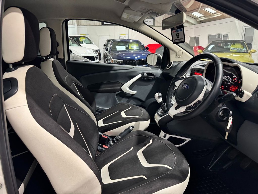 USED 2016 16 FORD KA 1.2 Zetec White Edition Hatchback 3dr Petrol Manual Euro 6 (s/s) (69 ps) BLACK ALLOYS+ B/TOOTH+PRIVACY