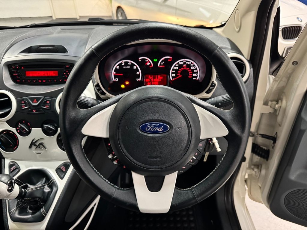 USED 2016 16 FORD KA 1.2 Zetec White Edition Hatchback 3dr Petrol Manual Euro 6 (s/s) (69 ps) BLACK ALLOYS+ B/TOOTH+PRIVACY