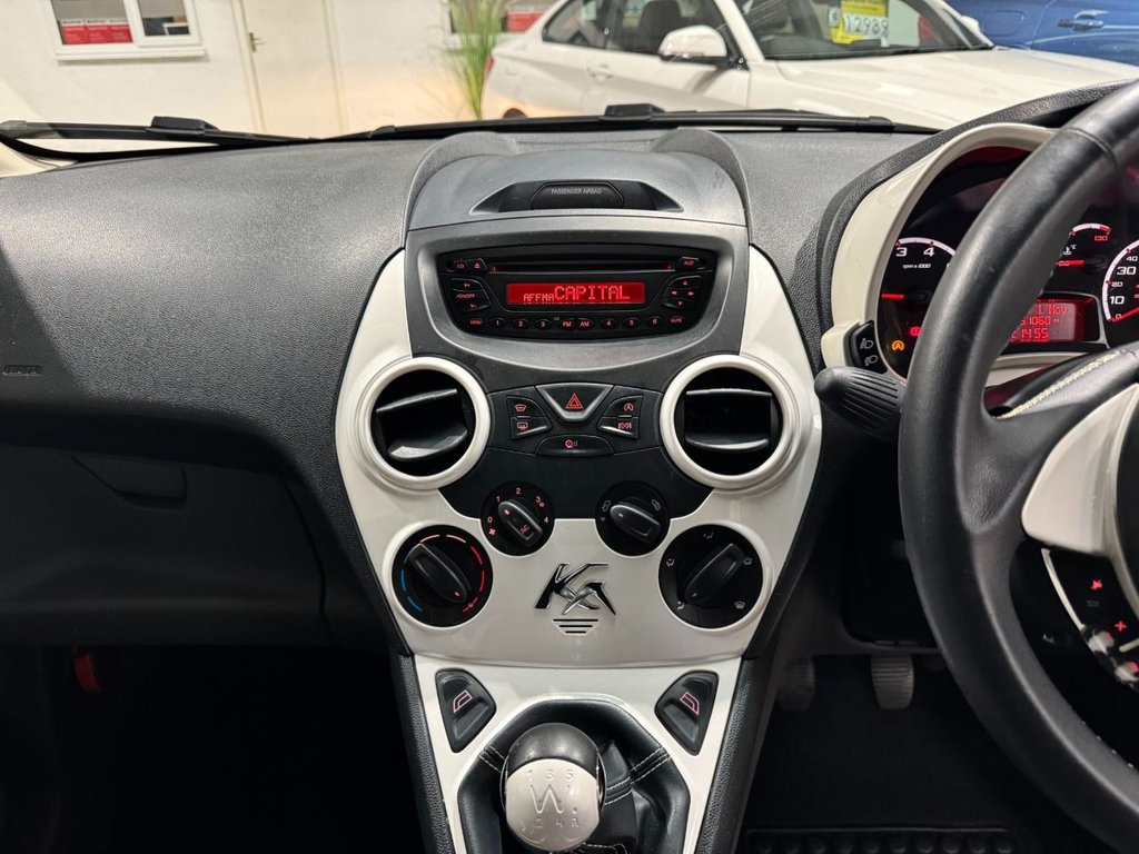 USED 2016 16 FORD KA 1.2 Zetec White Edition Hatchback 3dr Petrol Manual Euro 6 (s/s) (69 ps) BLACK ALLOYS+ B/TOOTH+PRIVACY