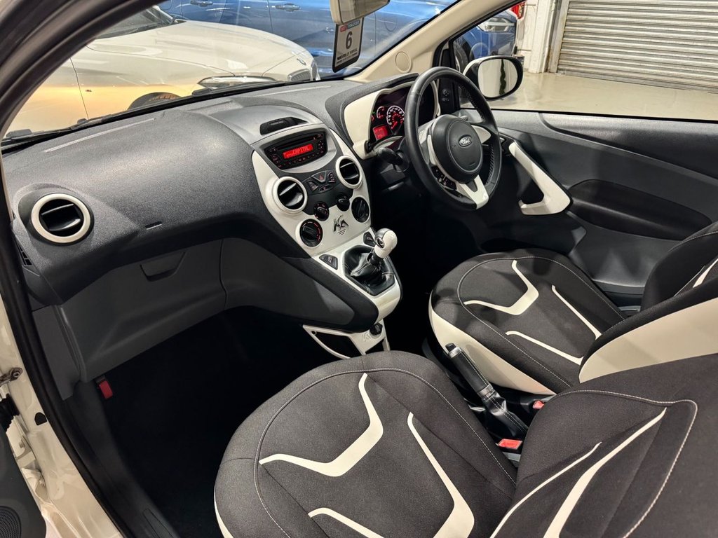 USED 2016 16 FORD KA 1.2 Zetec White Edition Hatchback 3dr Petrol Manual Euro 6 (s/s) (69 ps) BLACK ALLOYS+ B/TOOTH+PRIVACY