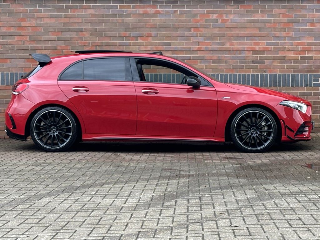 USED 2019 P MERCEDES-BENZ A-CLASS 2.0 A35 AMG (Premium Plus) Hatchback 5dr Petrol SpdS DCT 4MATIC Euro 6 (s/s) (306 ps) AERO KIT|PAN ROOF|2YR WARRANTY