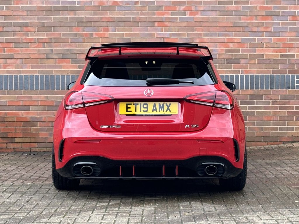 USED 2019 P MERCEDES-BENZ A-CLASS 2.0 A35 AMG (Premium Plus) Hatchback 5dr Petrol SpdS DCT 4MATIC Euro 6 (s/s) (306 ps) AERO KIT|PAN ROOF|2YR WARRANTY