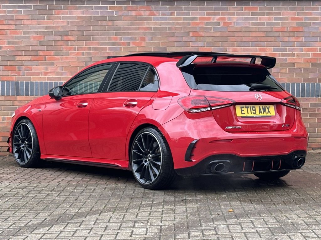 USED 2019 P MERCEDES-BENZ A-CLASS 2.0 A35 AMG (Premium Plus) Hatchback 5dr Petrol SpdS DCT 4MATIC Euro 6 (s/s) (306 ps) AERO KIT|PAN ROOF|2YR WARRANTY