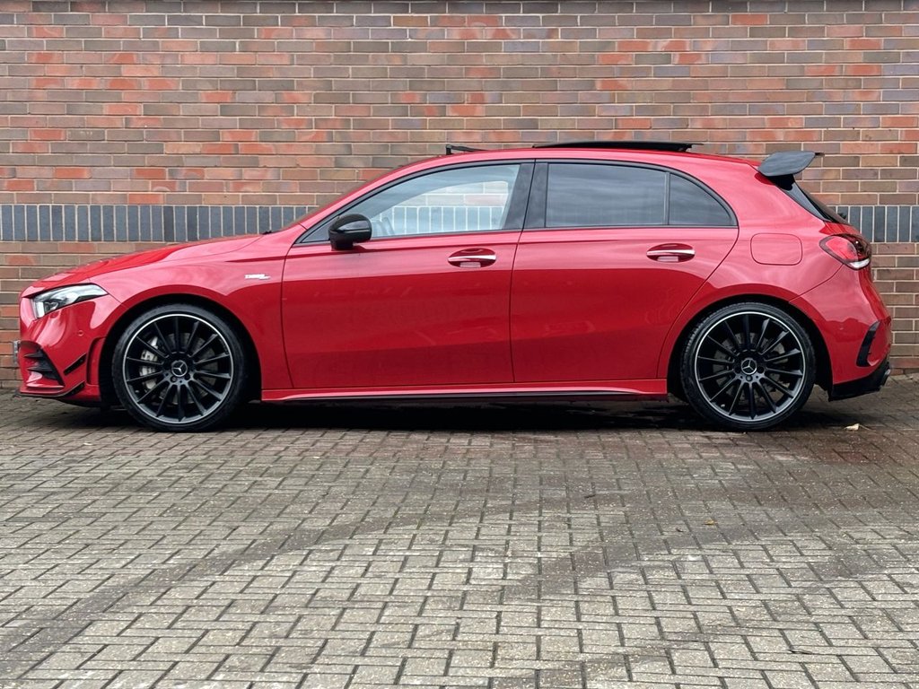 USED 2019 P MERCEDES-BENZ A-CLASS 2.0 A35 AMG (Premium Plus) Hatchback 5dr Petrol SpdS DCT 4MATIC Euro 6 (s/s) (306 ps) AERO KIT|PAN ROOF|2YR WARRANTY