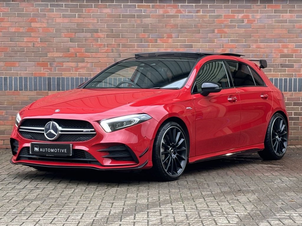 USED 2019 P MERCEDES-BENZ A-CLASS 2.0 A35 AMG (Premium Plus) Hatchback 5dr Petrol SpdS DCT 4MATIC Euro 6 (s/s) (306 ps) AERO KIT|PAN ROOF|2YR WARRANTY
