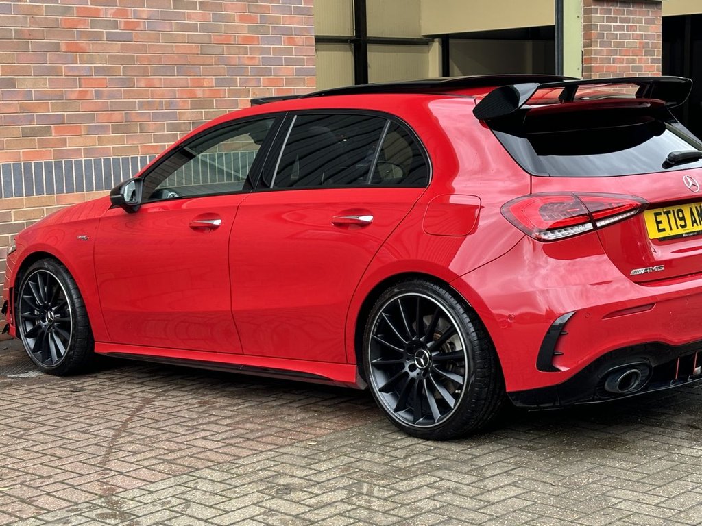 USED 2019 P MERCEDES-BENZ A-CLASS 2.0 A35 AMG (Premium Plus) Hatchback 5dr Petrol SpdS DCT 4MATIC Euro 6 (s/s) (306 ps) AERO KIT|PAN ROOF|2YR WARRANTY