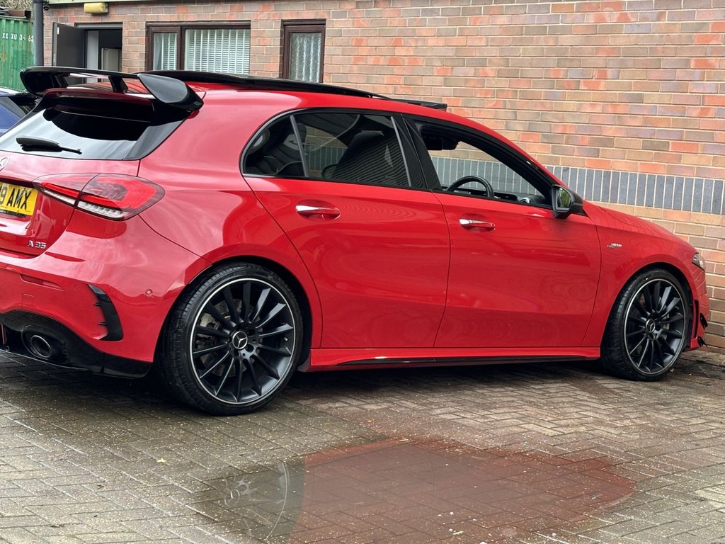 USED 2019 P MERCEDES-BENZ A-CLASS 2.0 A35 AMG (Premium Plus) Hatchback 5dr Petrol SpdS DCT 4MATIC Euro 6 (s/s) (306 ps) AERO KIT|PAN ROOF|2YR WARRANTY