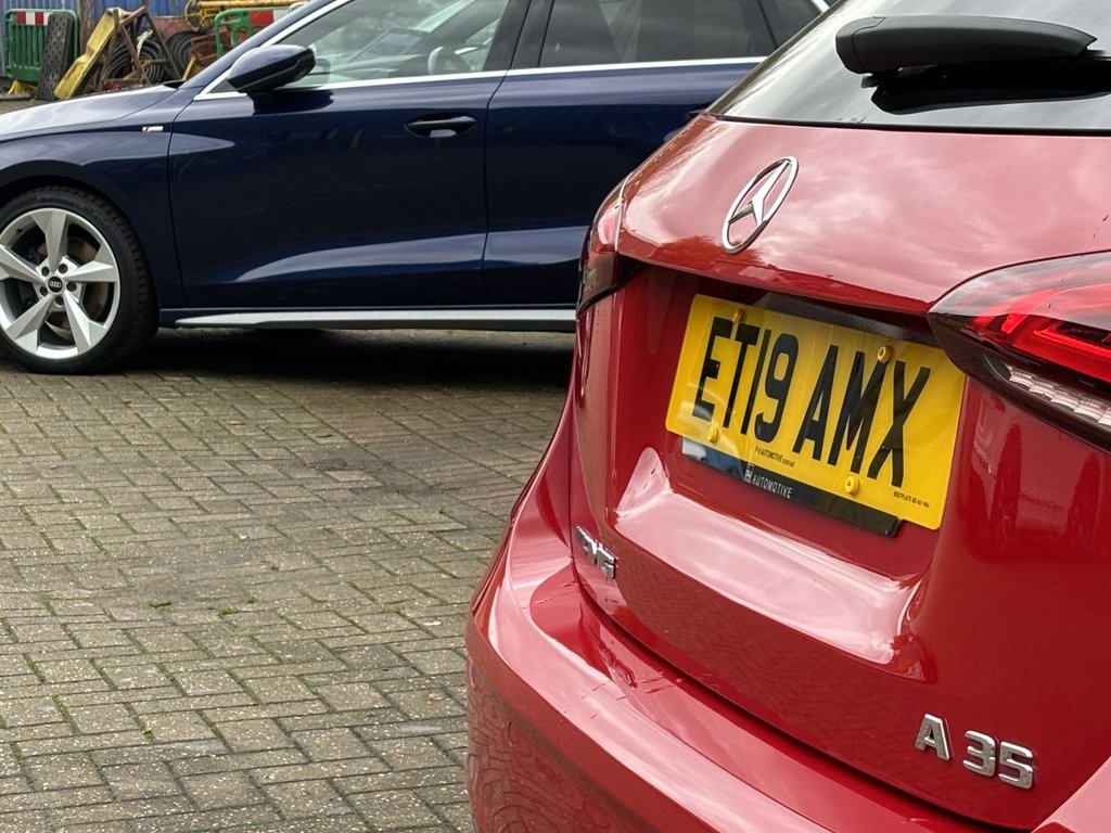USED 2019 P MERCEDES-BENZ A-CLASS 2.0 A35 AMG (Premium Plus) Hatchback 5dr Petrol SpdS DCT 4MATIC Euro 6 (s/s) (306 ps) AERO KIT|PAN ROOF|2YR WARRANTY
