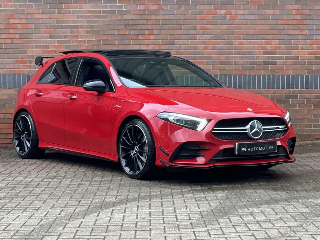 USED 2019 P MERCEDES-BENZ A-CLASS 2.0 A35 AMG (Premium Plus) Hatchback 5dr Petrol SpdS DCT 4MATIC Euro 6 (s/s) (306 ps) AERO KIT|PAN ROOF|2YR WARRANTY