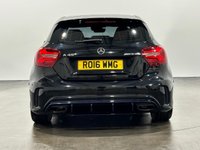 USED 2016 16 MERCEDES-BENZ A-CLASS 2.0 A45 AMG Hatchback 5dr Petrol SpdS DCT 4MATIC Euro 6 (s/s) (381 ps) Cosmos Metallic Black, Leather / Alcantara, Nappa Leather Multi Function Steering Wheel,