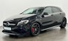 USED 2016 16 MERCEDES-BENZ A-CLASS 2.0 A45 AMG Hatchback 5dr Petrol SpdS DCT 4MATIC Euro 6 (s/s) (381 ps) Cosmos Metallic Black, Leather / Alcantara, Nappa Leather Multi Function Steering Wheel,