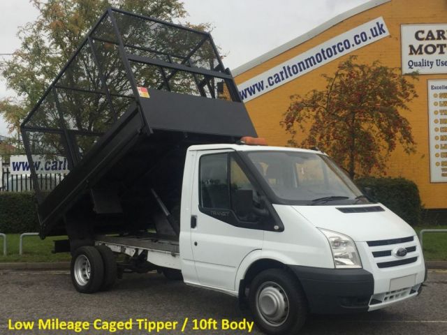 2011 61 Ford Transit T350m Tipper Caged 10.5ft body Low Miles Free UK Delivery 