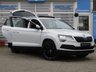 USED 2018 18 SKODA KAROQ 2.0 TDI Edition SUV 5dr Diesel DSG 4WD Euro 6 (s/s) (150 ps) Finished in MOON WHITE Metallic with Full Heated Leather Trim. The Skoda Karoq is a breath of fresh air in the small to Mid SUV class. This top of the range model is bigger, classier inside and more comfortable than most of the others in its class. Features include, Sat Nav, Canton Sound, Virtual Dash, DAB Radio, Pan Roof, Alloys, Heated Memory Leather Seats, Cruise Control and much more. Dealer serviced at 10464, 20838, 39967, 59071, 77302(inc Haldex oil) and at 79866 miles (inc DSG Gear oil)