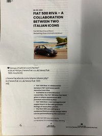 USED 2017 66 FIAT 500 1.2 Riva Hatchback 3 Door Petrol Manual Euro 6 (s/s) (69 bhp) ULEZ EURO 6 &pound;20 TAX