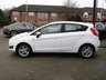 USED 2015 15 FORD FIESTA 1.25 Zetec Hatchback 5dr Petrol Manual Euro 6 (82 ps) Finished in FROZEN WHITE with contrasting CHARCOAL GREY Cloth interior trim. This Fiesta is a small car that you can really enjoy driving. Economical and cheap to run, stylish to look at and some great features. Alloys, Front Fogs, DAB radio, B/Tooth, Alloys Air Con, 12 Months MOT and much more, makes this a must for the first time driver or small family. Dealer Serviced at 4758 miles, 7057 miles, 12033 miles, 21072 miles, 25432 miles, 29919 miles, 34374 miles, 38527 miles and at 40920 miles.