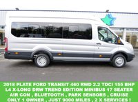 USED 2018 18 FORD TRANSIT 460 2.2 TDCI 155 BHP XLWB TREND 17 SEATER MINIBUS AIR CON | 155 BHP | STORAGE | 17 SEATS !