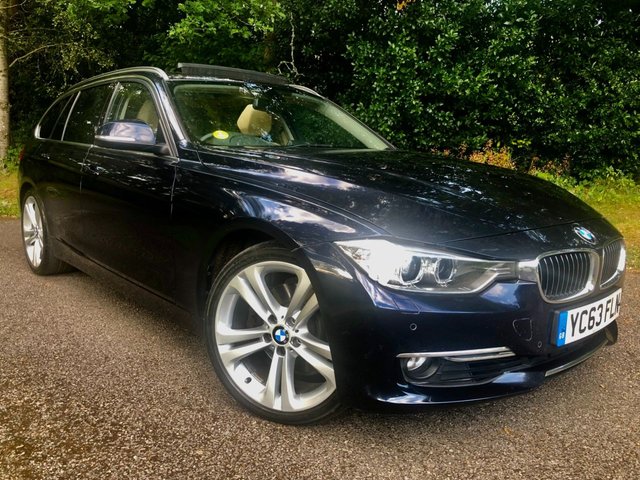 2013 63 BMW 3 Series 3.0 330d Luxury Touring 5dr Diesel Auto xDrive Euro 5 (s/s) (258 ps) 4X4 X-DRIVE // PANORAMIC ROOF // HIGH BEAM ASSIST//ELEC TAIL GATE//HEATED FULL CREAM HEATED LEATHER SEATING//LIT DOOR HANDLES//PADDLE SHIFT//FULL BMW/SPECIALIST SERVICE HISTORY//BLUETOOTH//PARK SENSORS//4X4//STUNNING CAR//NEW STOPSTART BATTERY RECENTLY FITTED//ELEC FOLD DOOR MIRRORS//