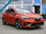 USED 2020 70 RENAULT CLIO 1.0 TCe RS Line Hatchback 5dr Petrol Manual Euro 6 (s/s) (100 ps) Finished in VALENCIA ORANGE with contrasting BLACK LEATHER SPORTS TRIM. This is a very popular colour in this smart, sporty looking small car. This small family car is great to drive with hidden rear door handles designed to trick you into thinking it's a sporty 3 door. Features include Sat Nav, DAB, B/Tooth, Alloys, BOSE SPEAKERS, Rear View Camera, Full Sports Leather, and much more. Hendy Renault Dealer serviced at 3594 miles, 8251 miles, 14099 miles and on arrival at 18721 miles.