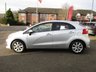 USED 2015 15 KIA RIO 1.4 EcoDynamics 2 Hatchback 5dr Petrol Manual Euro 6 (s/s) (107 bhp) Finished in BRIGHT SILVER MET with Grey Cloth Trim. This Kia Rio has a lot going for it. It has great looks, Comfortable and Economical to drive. Ideal for the small family or 1st time driver.  Features include, Air Con, DAB Radio, B/Tooth, Alloys, Tinted Windows, Rear park sensors and much more. Serviced at 5056 miles, 8990 miles, 12682 miles, 16034 miles, 24478 miles and at 33866 miles on 30/5/2024.