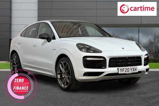View our Porsche Cayenne 3.0 V6 E-Hybrid 14.1kWh Coupe 5dr Petrol Plug-in Hybrid TiptronicS 4WD Euro 6 (s/s) (3.6kW Charger) (462 ps) &pound;22,000 Extras, Carbon Lightweight Sport Pack, Sports Exhaust, 22in GT Design Alloys, Head Up Display / BOSE Surround