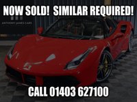 USED 2017 17 FERRARI 488 3.9T V8 Spider 2dr Petrol F1 DCT Euro 6 (s/s) (670 ps) CARBON RACE PACK, PPF, LIFT, FRONT AND REAR CAMERA, FULL CARBON, GOLDRAKE SEATS WITH LIFT, PREMIUM HI-FI, FERRARI WARRANTY UNTIL MAY 2026