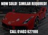 USED 2017 17 FERRARI 488 3.9T V8 Spider 2dr Petrol F1 DCT Euro 6 (s/s) (670 ps) CARBON RACE PACK, PPF, LIFT, FRONT AND REAR CAMERA, FULL CARBON, GOLDRAKE SEATS WITH LIFT, PREMIUM HI-FI, FERRARI WARRANTY UNTIL MAY 2026