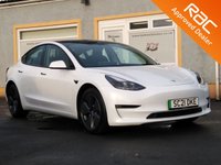 USED 2021 21 TESLA Model 3 (Dual Motor) Long Range Saloon 4dr Electric Auto 4WDE (346 ps) ULEZ COMPLIANT, Enhanced Autopilot, Panoramic Glass Roof, Heated Front seats, Heated Steering wheel, 18 inch Alloys, Free RAC Warranty and Free 1yr RAC Recovery package