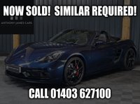 USED 2018 18 PORSCHE 718 BOXSTER 2.5T GTS Convertible 2dr Petrol PDK Euro 6 (s/s) (365 ps) FULL PORSCHE HISTORY, PORSCHE WARRANTY TO MARCH 2026, BOSE, PASM, CHRONO, SPORTS EXHAUST, CAR PLAY MIRRORLINK, PDK, HEATED SEATS, NIGHT BLUE PAINTWORK