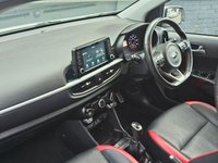 USED 2019 68 KIA PICANTO 1.0 T-GDi GT-Line Hatchback 5dr Petrol Manual Euro 6 (99 bhp) Apple Carplay & Android Auto, Rear Camera, Rear Sensors, Voice Control, Black & Red Faux Leather