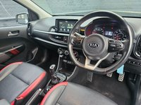 USED 2019 68 KIA PICANTO 1.0 T-GDi GT-Line Hatchback 5dr Petrol Manual Euro 6 (99 bhp) Apple Carplay & Android Auto, Rear Camera, Rear Sensors, Voice Control, Black & Red Faux Leather