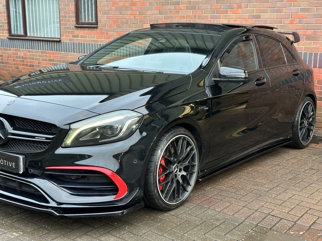 USED 2016 MERCEDES-BENZ A-CLASS 2.0 A45 AMG Hatchback 5dr Petrol SpdS DCT 4MATIC Euro 6 (s/s) (360 ps) PAN ROOF|AERO PACK|NIGHT PACK
