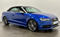 USED 2014 14 AUDI S3 2.0 TFSI Cabriolet 2dr Petrol S Tronic quattro Euro 6 (s/s) (300 ps) High Specification TFSI Quattro Euro 6 Nappa Leather Sports Seats , Heated Neck Scarf, Cruise Control,Wind Deflector, Striking Sepang Blue,