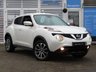 USED 2017 17 NISSAN JUKE 1.5 dCi Tekna SUV 5dr Diesel Manual Euro 6 (s/s) (110 ps) Finished in STORM WHITE MET with contrasting BLACK HEATED LEATHER trim. The Nissan Juke first appeared in 2010 and has remained a favourite with its eye catching looks. Ideal Mid Sized family car. Features include Low Mileage, 2 Keys, Sat Nav, Heated Leather, DAB Radio, 360 Cameras, B/Tooth, Front Fogs, Alloys Cruise, Air Con and much more. Serviced at 2588 miles, 4650 miles, 6068 miles, 16999 miles, 25298 miles and at 39464 miles.