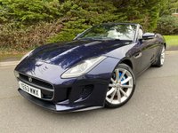 USED 2013 63 JAGUAR F-TYPE 3.0 V6 Convertible 2dr Petrol Auto Euro 5 (s/s) (340 ps) DARK SAPPHIRE BLUE METALLIC WITH A CREAM LEATHER INTERIOR - JUST 13,000 MILES FROM NEW - HEATED SEATS