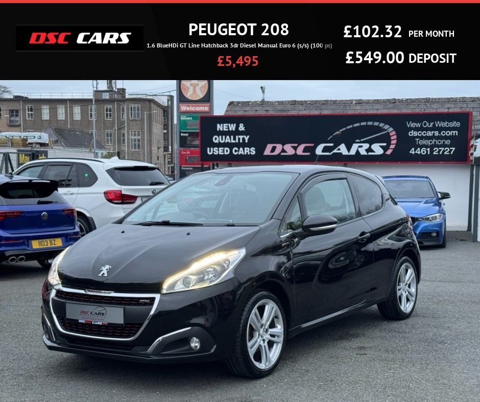 USED 2016 66 PEUGEOT 208 1.6 BlueHDi GT Line Hatchback 3dr Diesel Manual Euro 6 (s/s) (100 ps) SPORTS SEATS