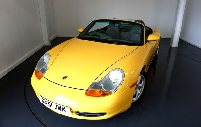 2002 51 Porsche Boxster 3.2S Convertible 2dr Petrol (265 g/km, 252 bhp)-2 Owner Car From New-Finished In Rare Speed Yellow-Soft Ruffled Grey Leather Upholstery.