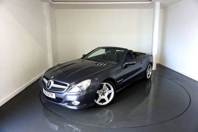 2010 10 Mercedes-Benz Sl 5.5 SL500 Convertible 2dr Petrol 7G-Tronic (284 g/km, 382.68 bhp)-Superb Low Mileage Example-Finished In Tenorite Grey Metallic-Heated Black Leather Upholstery-Glass Panoramic Roof-19