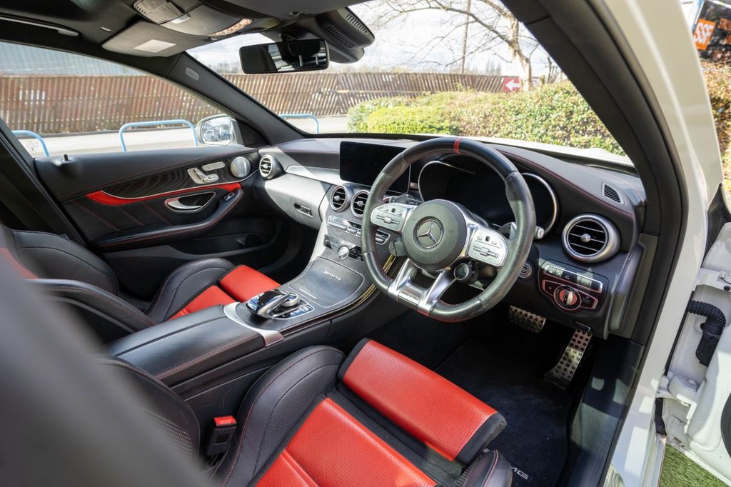 USED 2019 19 MERCEDES-BENZ C-CLASS 4.0 C63 V8 BiTurbo AMG S (Premium Plus) Estate 5dr Petrol SpdS MCT Euro 6 (s/s) (510 ps) A VERY WELL PRESENTED AND CARED FOR EXAMPLE WITH FULL IMPECCABLE MERCEDES BENZ MAIN DEALER SERVICE HISTORY WITH FULL SERVICE JUST COMPLETED