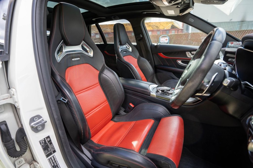 USED 2019 19 MERCEDES-BENZ C-CLASS 4.0 C63 V8 BiTurbo AMG S (Premium Plus) Estate 5dr Petrol SpdS MCT Euro 6 (s/s) (510 ps) A VERY WELL PRESENTED AND CARED FOR EXAMPLE WITH FULL IMPECCABLE MERCEDES BENZ MAIN DEALER SERVICE HISTORY WITH FULL SERVICE JUST COMPLETED