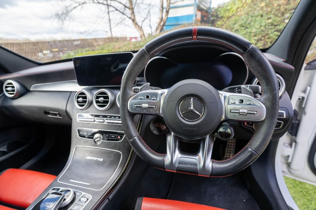 USED 2019 19 MERCEDES-BENZ C-CLASS 4.0 C63 V8 BiTurbo AMG S (Premium Plus) Estate 5dr Petrol SpdS MCT Euro 6 (s/s) (510 ps) A VERY WELL PRESENTED AND CARED FOR EXAMPLE WITH FULL IMPECCABLE MERCEDES BENZ MAIN DEALER SERVICE HISTORY WITH FULL SERVICE JUST COMPLETED