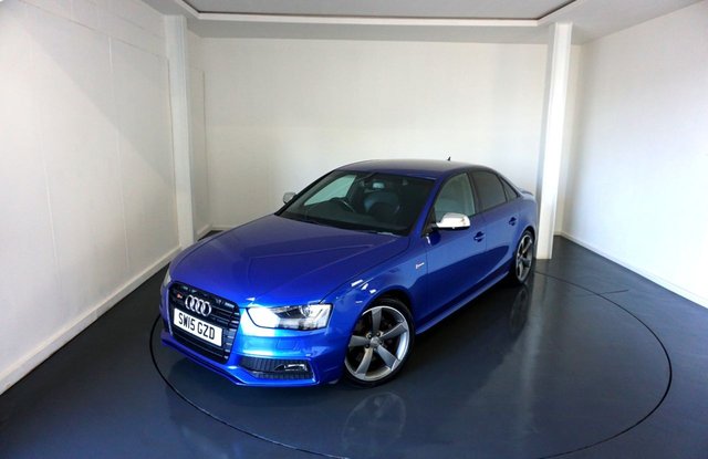 2015 15 Audi S4 3.0 TFSI V6 Saloon 4dr Petrol S Tronic quattro Euro 5 (333 ps)-Factory Extras Worth &pound;4,045-3 Former Keepers-Finished In Sepang Blue Metallic-Heated Front Seats-Half Black Leather/Alcantara Upholstery-19