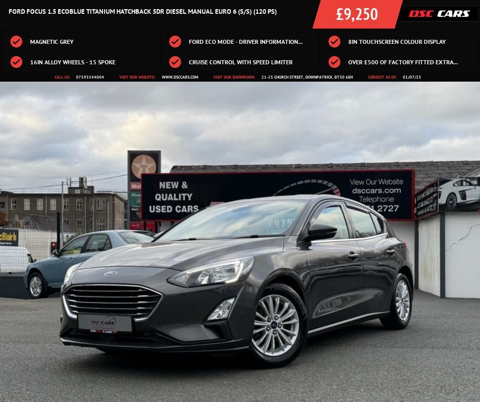 USED 2020 FORD FOCUS 1.5 EcoBlue Titanium Hatchback 5dr Diesel Manual Euro 6 (s/s) (120 ps) FANTASTIC SPEC CAR