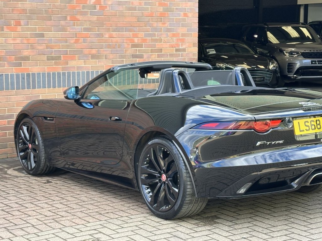 USED 2018 68 JAGUAR F-TYPE 2.0i GPF R-Dynamic Convertible 2dr Petrol Auto Euro 6 (s/s) (300 ps) BLACK PACK|1 YEAR WARRANTY