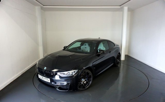 2020 20 BMW M4 3.0 BiTurbo GPF Competition Coupe 2dr Petrol DCT Euro 6 (s/s) (450 ps)-Factory Extras Worth &pound;4,385-1 Owner From New-Finished In Black Sapphire Metallic-Silverstone Merino Leather Upholstery-All Important 4 Features = Head Up Display-Harman Kardon-Carbon Interior Package & Reverse Camera-Speed Limit Display-Advanced Parking Package-20