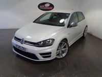USED 2015 15 VOLKSWAGEN GOLF 2.0 TSI BlueMotion Tech R Hatchback 5dr Petrol Manual 4Motion Euro 6 (s/s) (300 ps) SAT NAV LEATHER CRUISE ALLOY UPDRADE ORYX WHITE