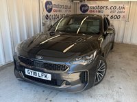 USED 2018 18 KIA STINGER 2.0 T-GDi GT-Line S Gran Turismo 5dr Petrol Auto Euro 6 (s/s) (244 bhp)+1 FORMER KEEPER+2 KEYS+FSH 11 STAMPS+PANORAMIC SUNROOF+LEATHER SEATS+MEDIA+APPS 2 KEYS+FSH 11 STAMPS+CLIMATE+1 FORMER KEEPER+PANORAMIC SUNROOF+FULL LEATHER SEATS+18" ALLOYS+BLUETOOTH+MEDIA+NAV+CRUISE+PARKING SENSORS+HEATED FRONT SEATS+REVERSE CAMERA+HPI CLEAR